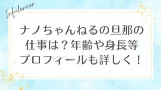 ナノちゃんねるの旦那の仕事は？年齢や身長等プロフィールも詳しく！