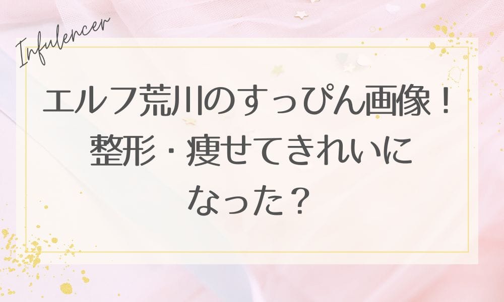 エルフ荒川のすっぴん画像！整形・痩せてきれいになった？【最新情報】