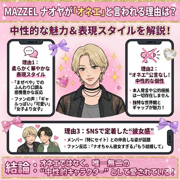 MAZZELナオヤの恋愛対象やセイトは彼女？歴代彼女やオネエと言われる理由も紹介