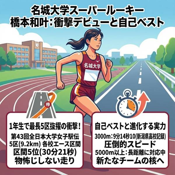 橋本和叶の出身高校や中学はどこ？名城大学スーパールーキーの衝撃記録！