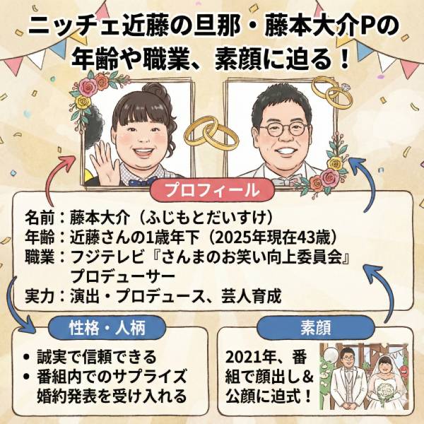 ニッチェ近藤の旦那の年齢や職業は？馴れ初めや子どもについても調査！