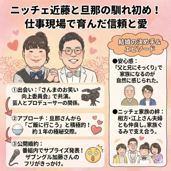 ニッチェ近藤の旦那の年齢や職業は？馴れ初めや子どもについても調査！