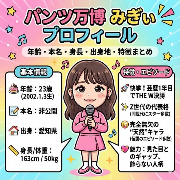 パンツ万博みぎぃの本名や年齢や出身地等wikiプロフィールは？経歴や推しポイントも紹介！