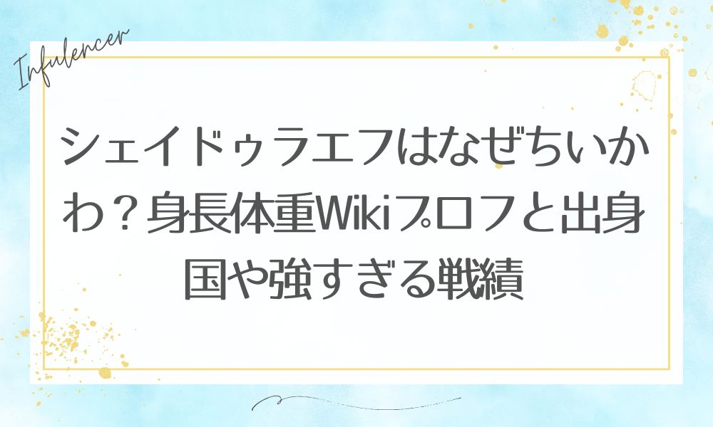 シェイドゥラエフはなぜちいかわ？身長体重Wikiプロフと出身国や強すぎる戦績