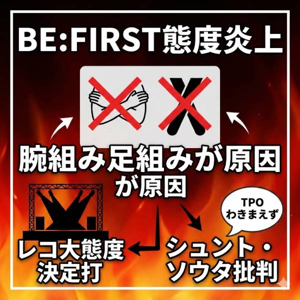 BE:FIRSTの態度が悪いと炎上？レコ大での腕組み・紅白の塩対応に対するファンの反応