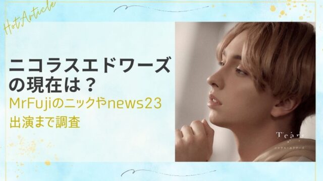 ニコラスエドワーズの現在は？MrFujiのニックやnews23出演まで調査